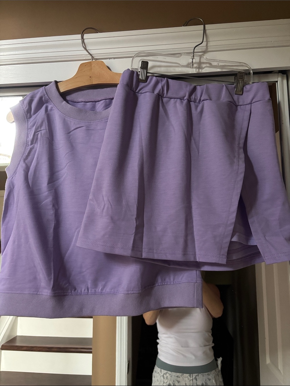 Lavender Sleeveless Top & Skirt Set - Women Dresses